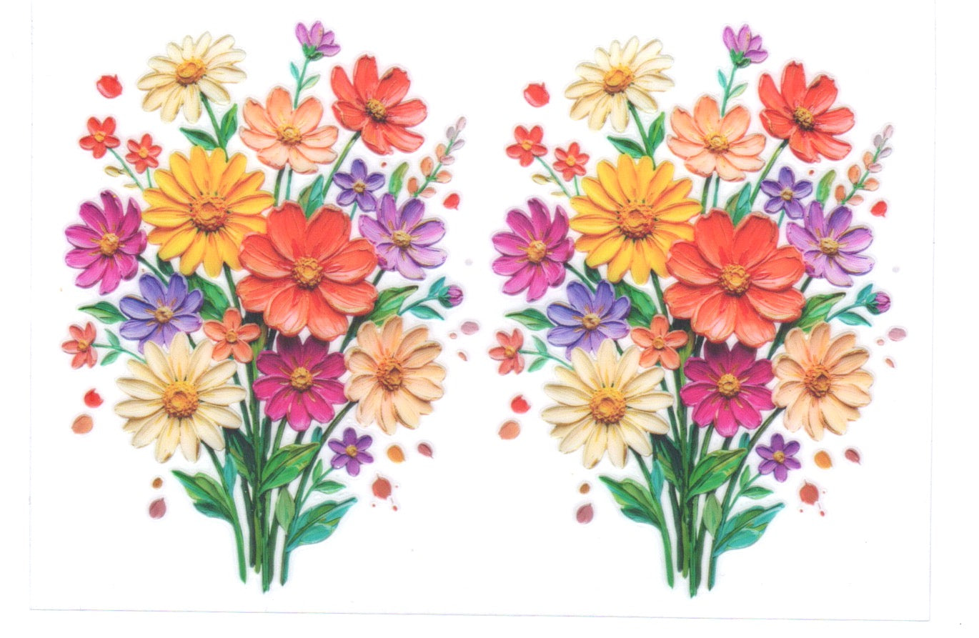 2 set of flowers Decal