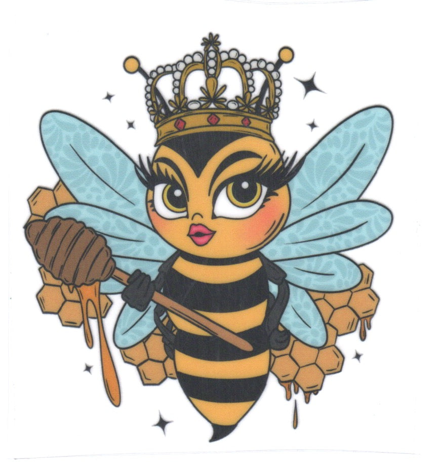 Queen Bee Honey Stick Decal