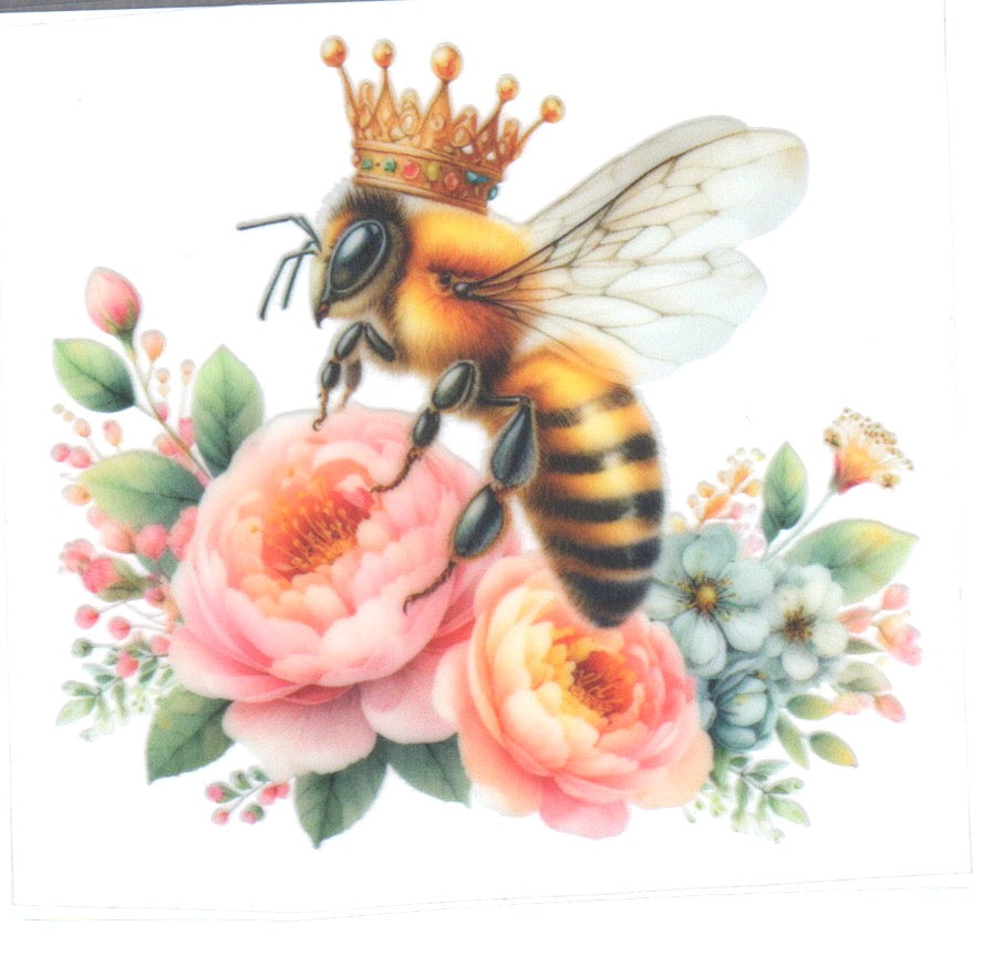 Queen Bee on flowers Decal