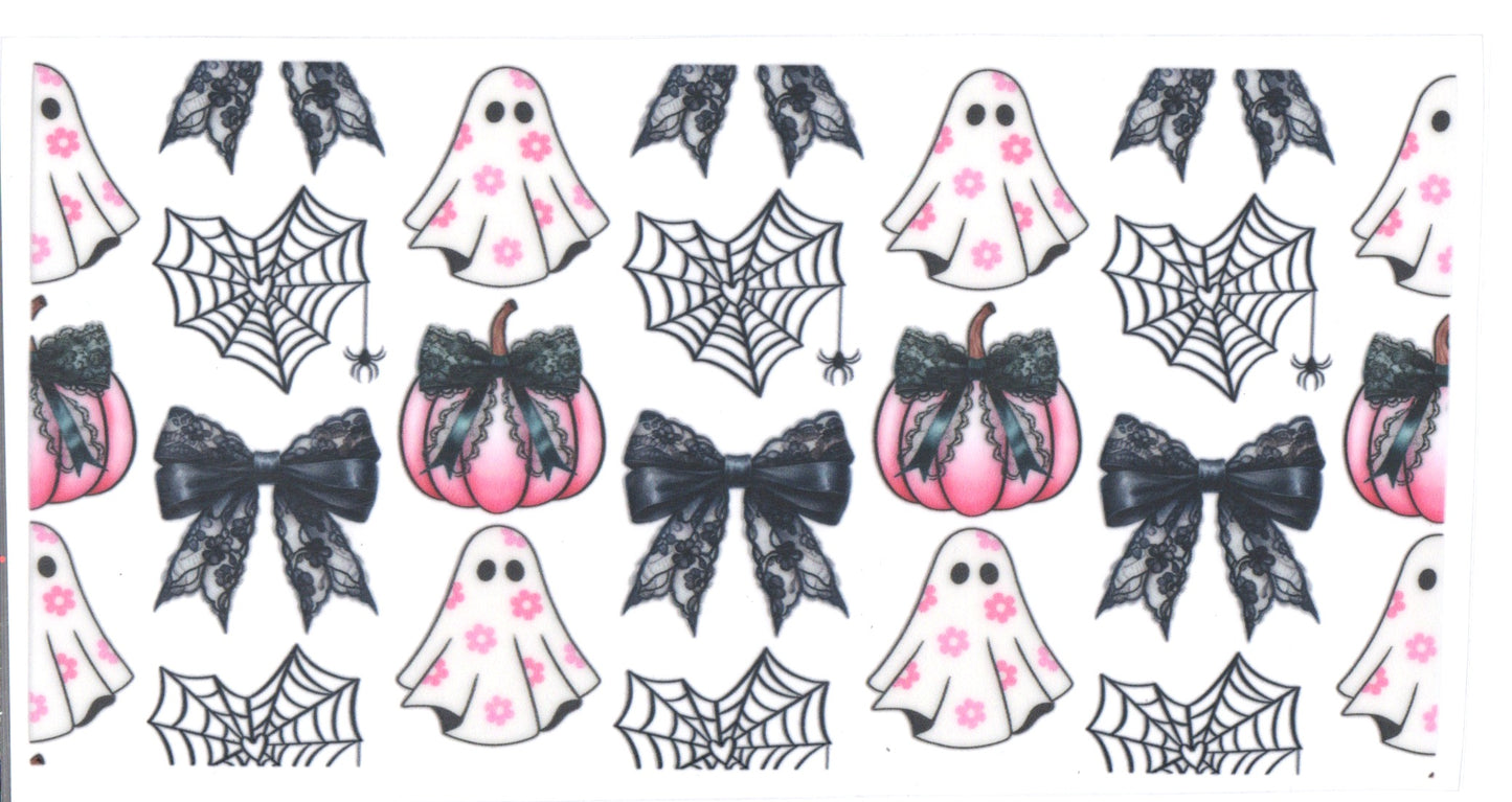 Halloween ghosts and spider webs