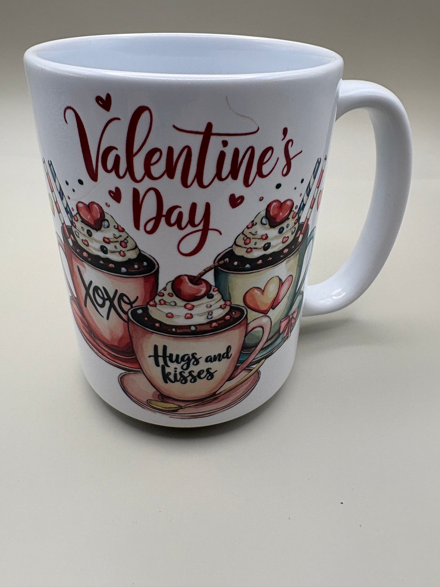 Custom 15 oz ceramic coffee mug with full-color sublimation design,