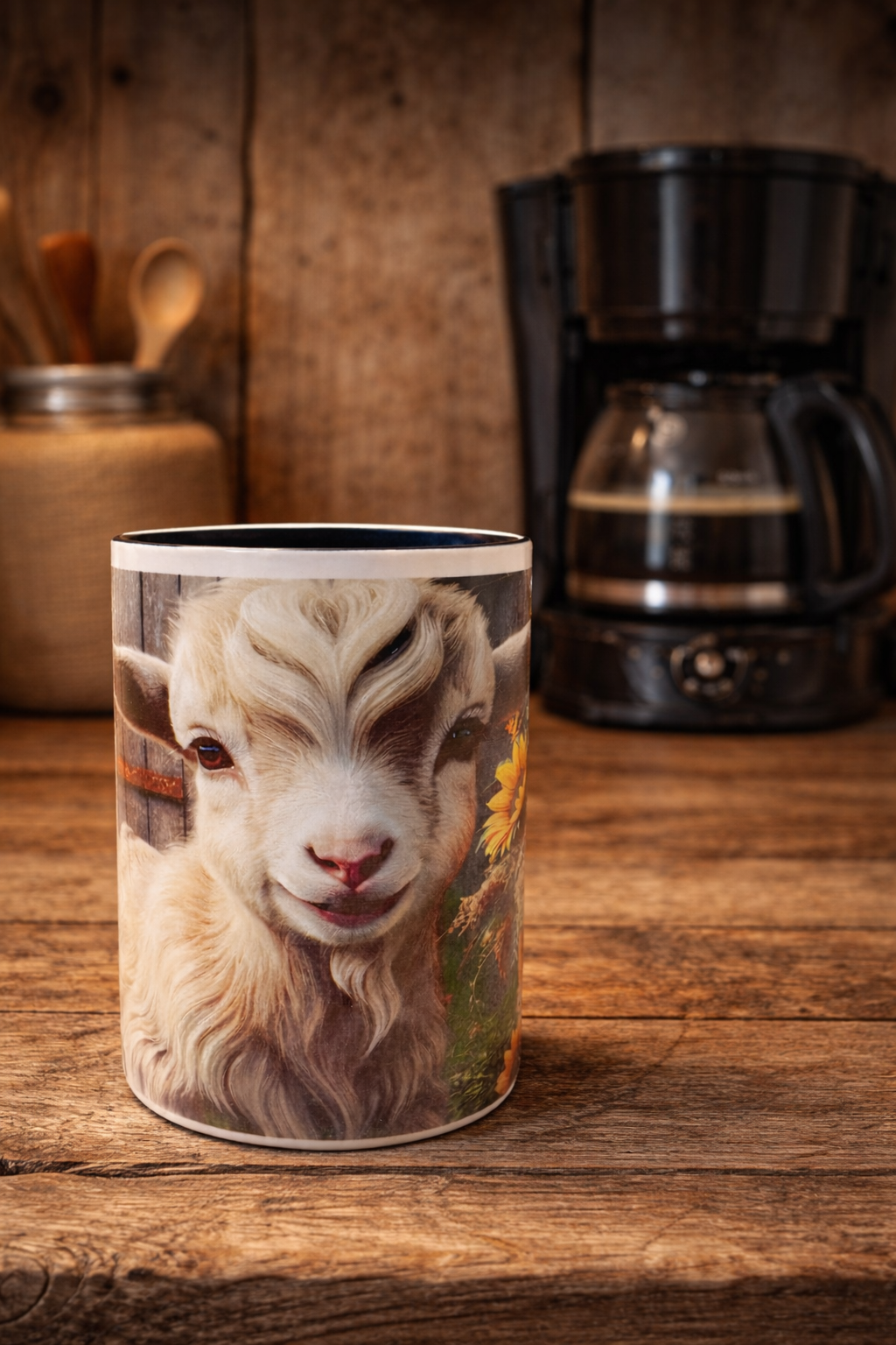 Custom 15 oz ceramic coffee mug with full-color sublimation design,