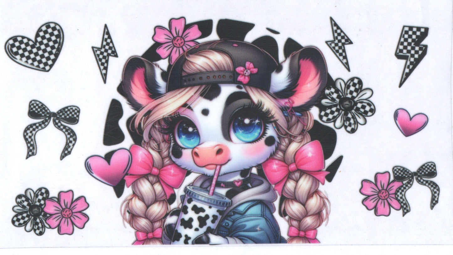 Checkered Pink Cow