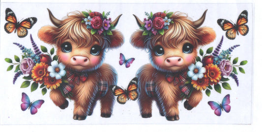 2 Cows with butterflies