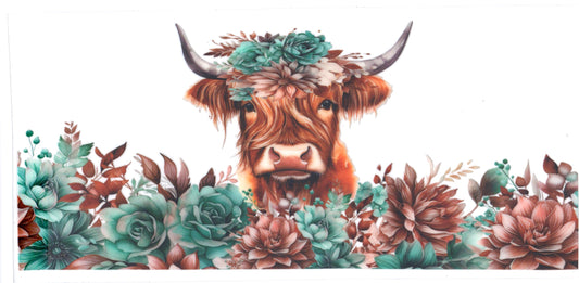 Teal Cow Large