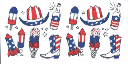 USA Bows and cherries W/Flowers