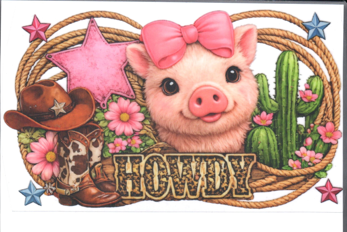 Howdy rope pig Decal