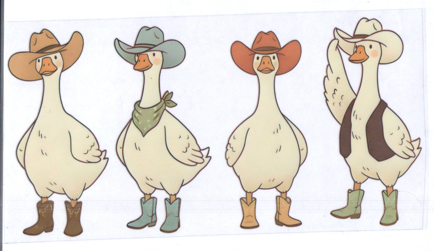 4 Geese W/Cowboy Hats
