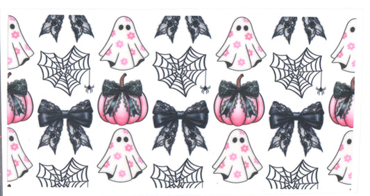 Halloween ghosts and spider webs