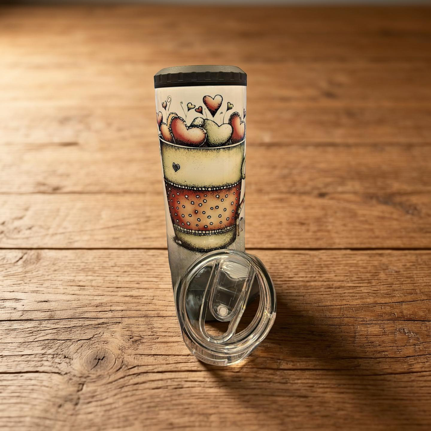 Custom 16 oz stainless steel can cooler party cup with full-color sublimation design, 