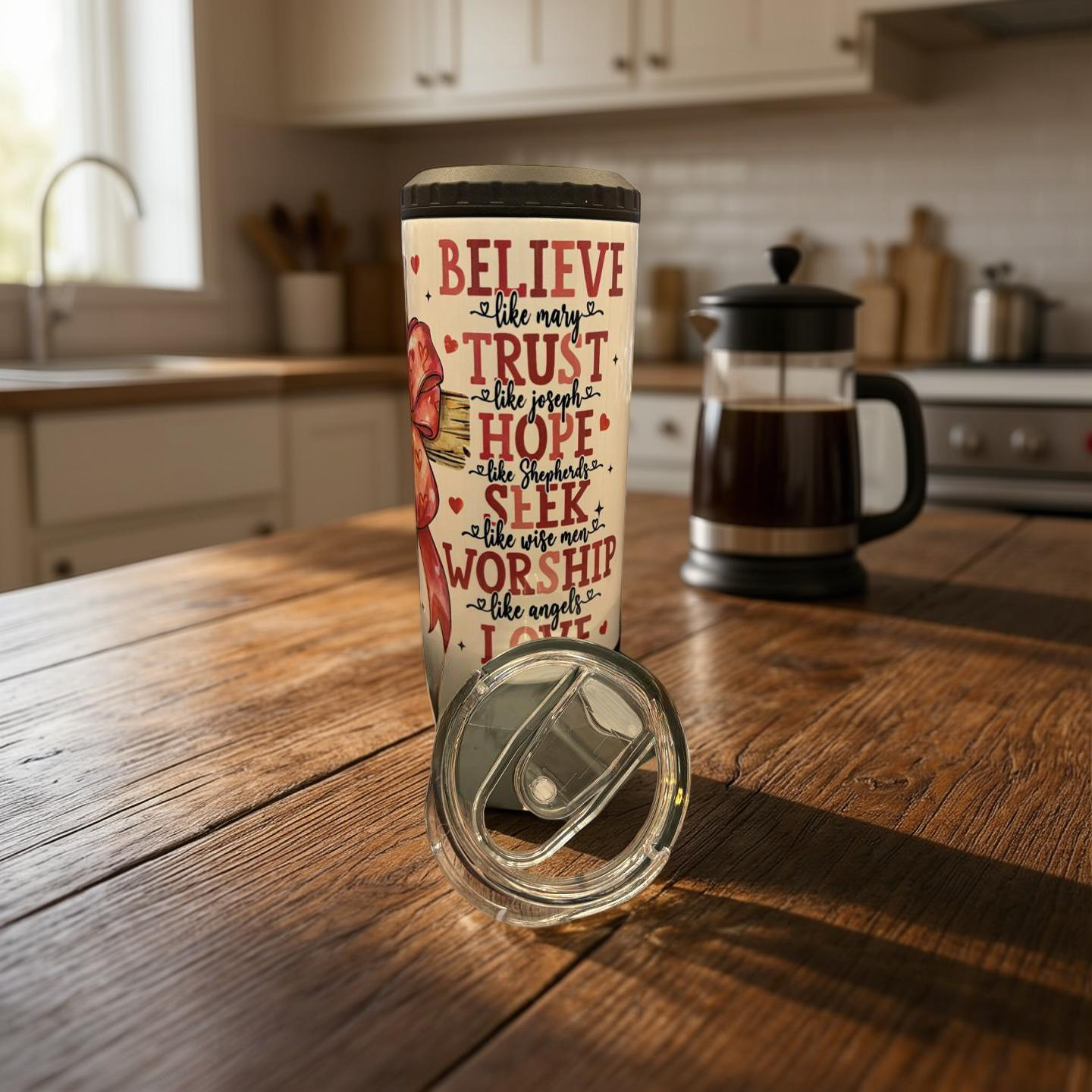 Custom 16 oz stainless steel can cooler party cup with full-color sublimation design, 