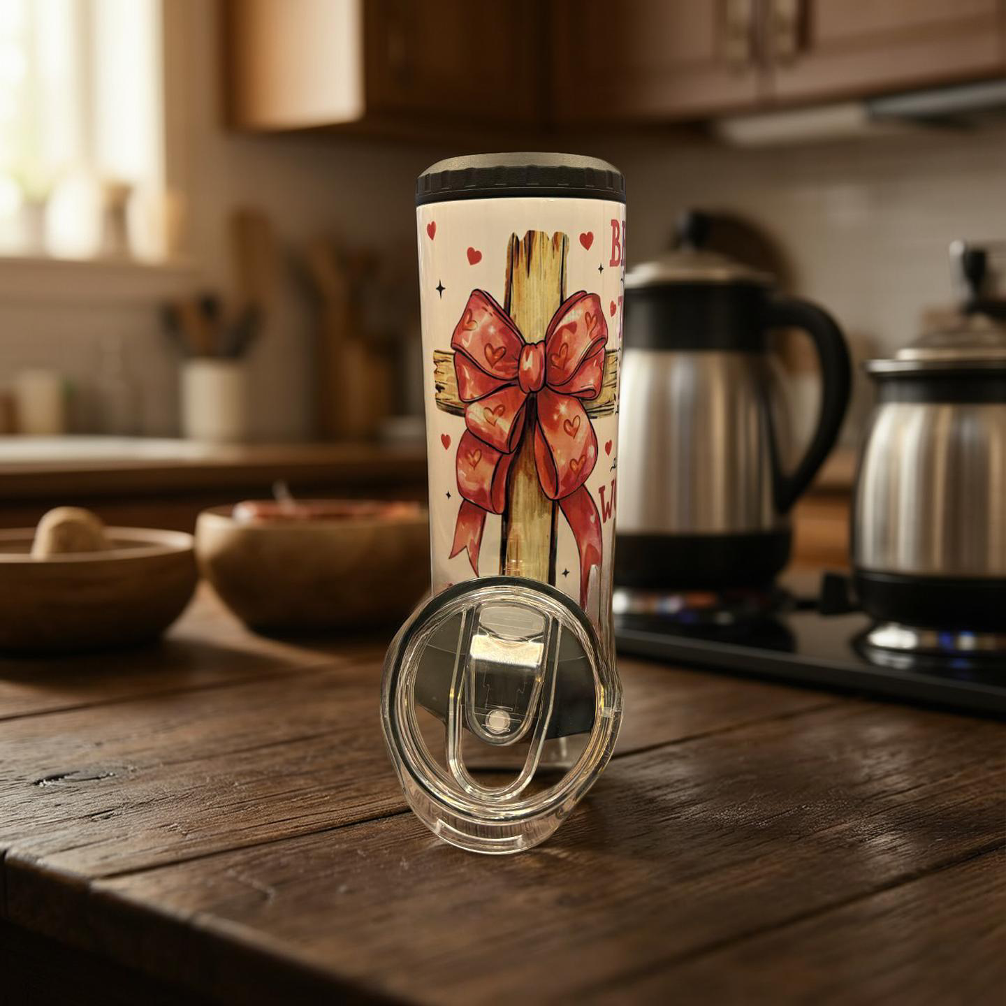 Custom 16 oz stainless steel can cooler party cup with full-color sublimation design, 