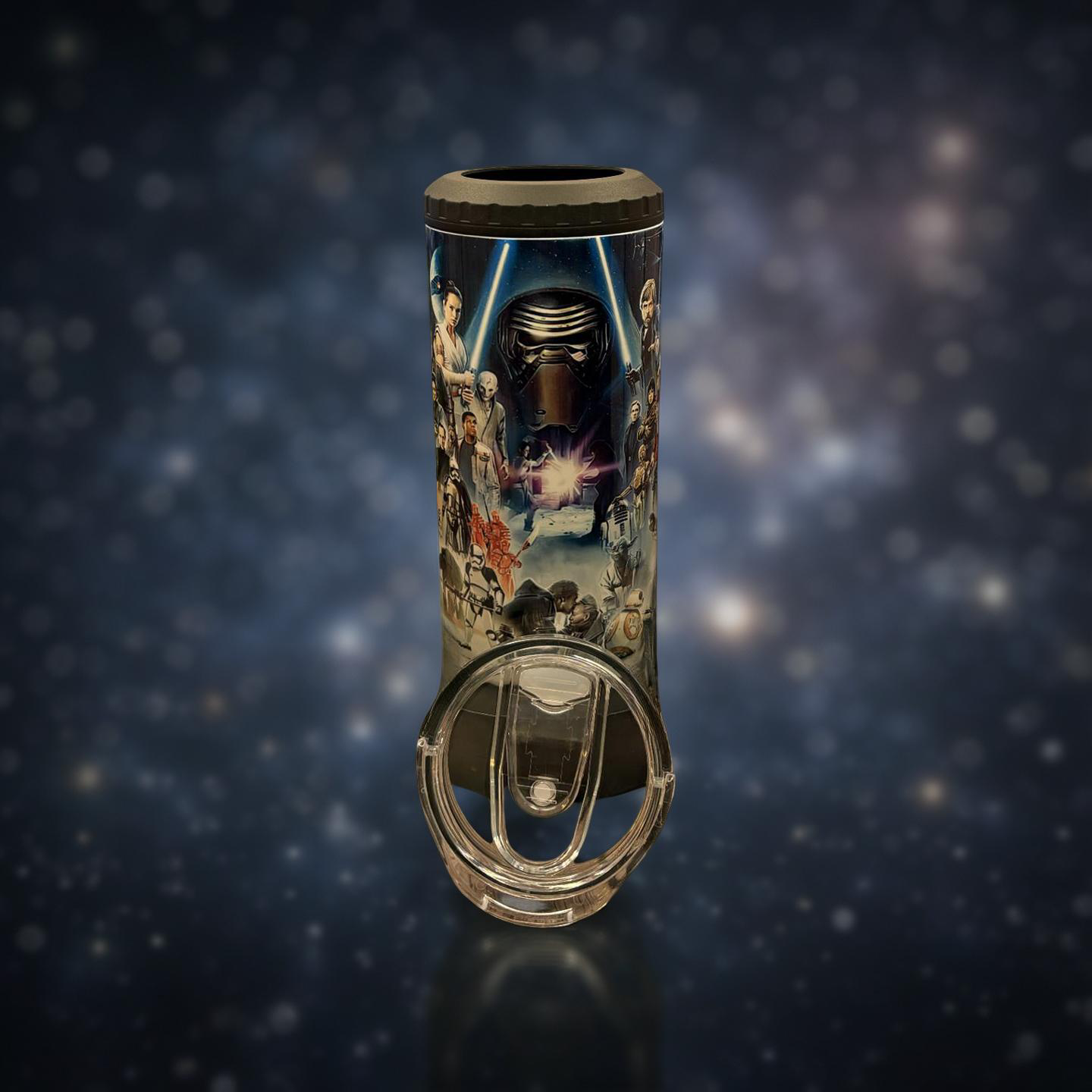 Custom 16 oz stainless steel can cooler party cup with full-color sublimation design, 