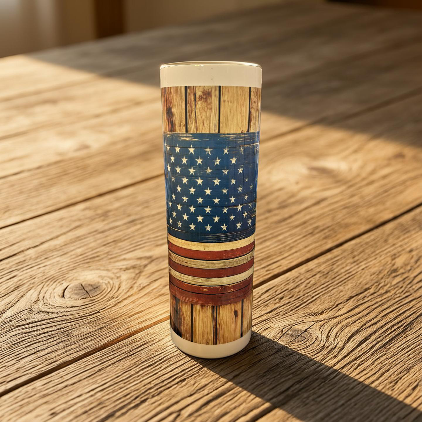 "Custom 30 oz stainless steel skinny tumbler with full-color wrap-around sublimation design,