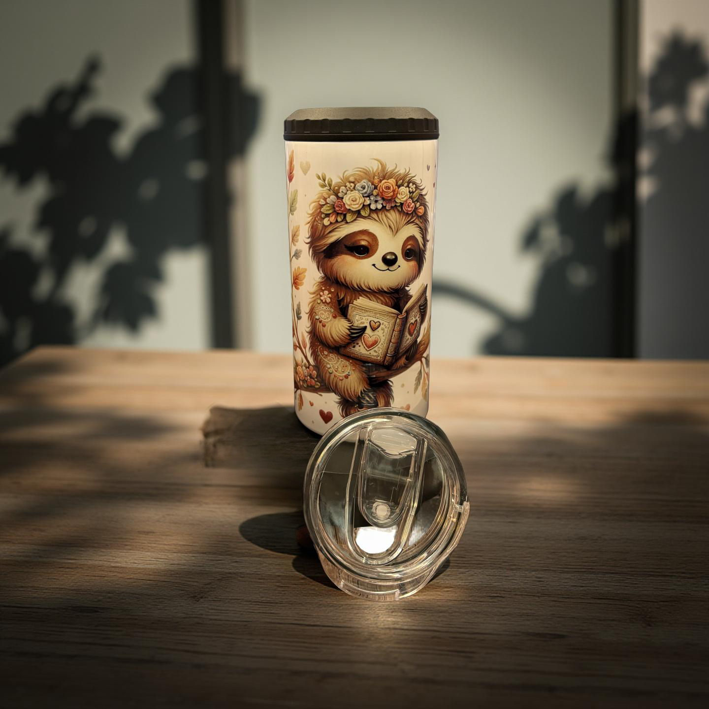 Custom 16 oz stainless steel can cooler party cup with full-color sublimation design, 