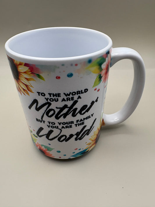 Custom 15 oz ceramic coffee mug with full-color sublimation design,