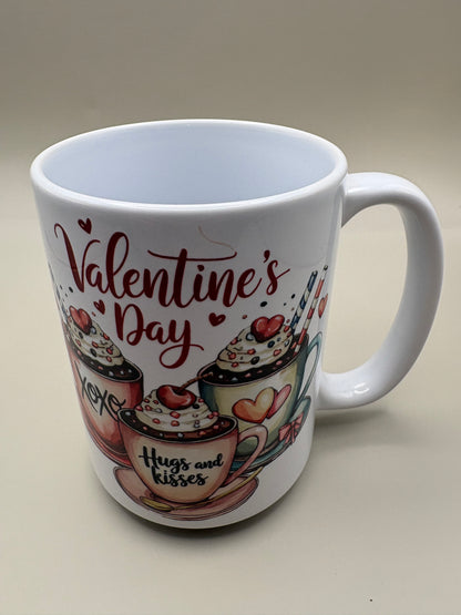 "Premade 15 oz ceramic coffee mug with vibrant sublimation design