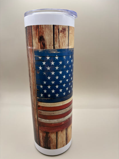 "Premade 30 oz stainless steel skinny tumbler with full-color design,