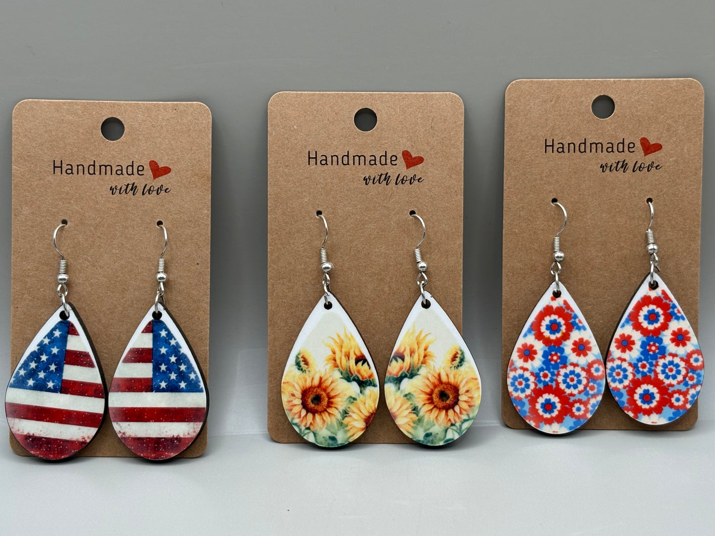 "Premade sublimation earrings set of 3 coordinating pairs