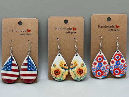 "Premade sublimation earrings set of 3 coordinating pairs