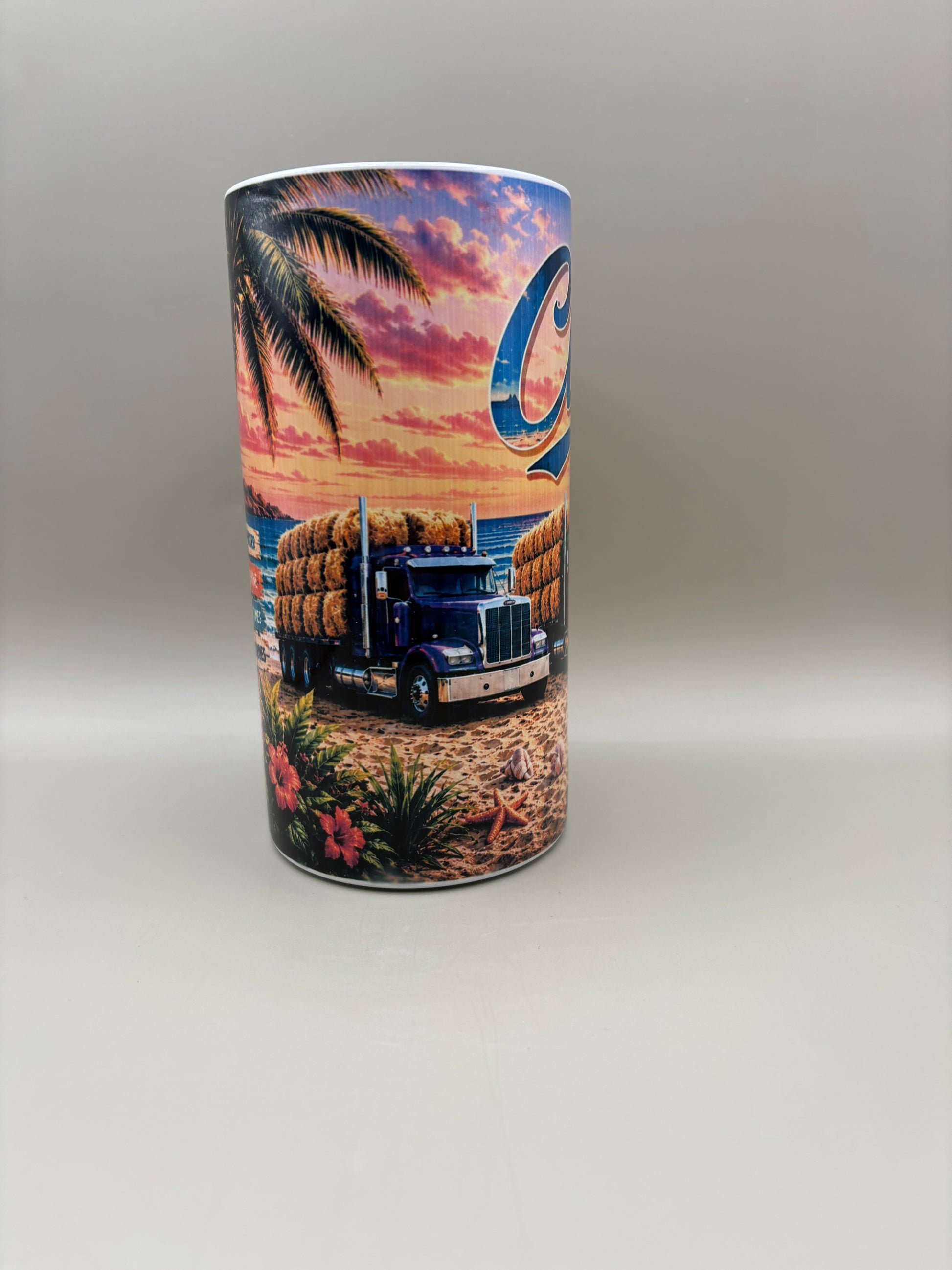 Custom 16 oz stainless steel can cooler party cup with full-color sublimation design, 