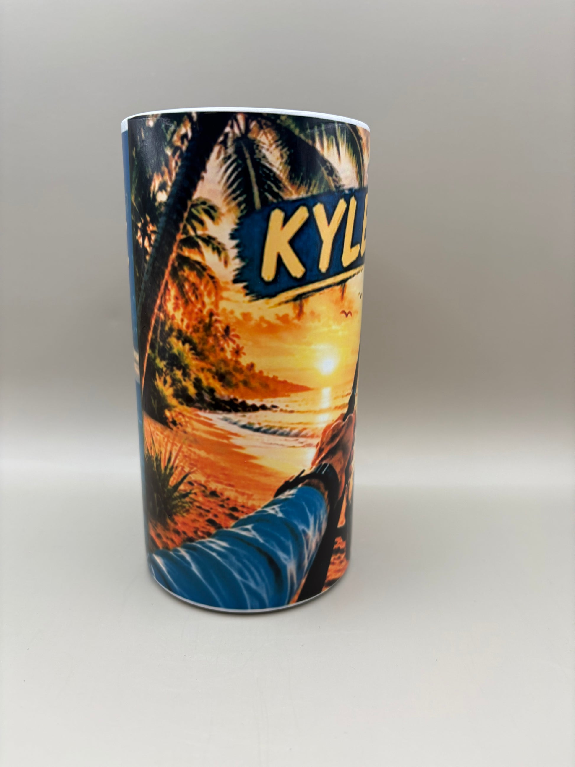 Custom 16 oz stainless steel can cooler party cup with full-color sublimation design, 