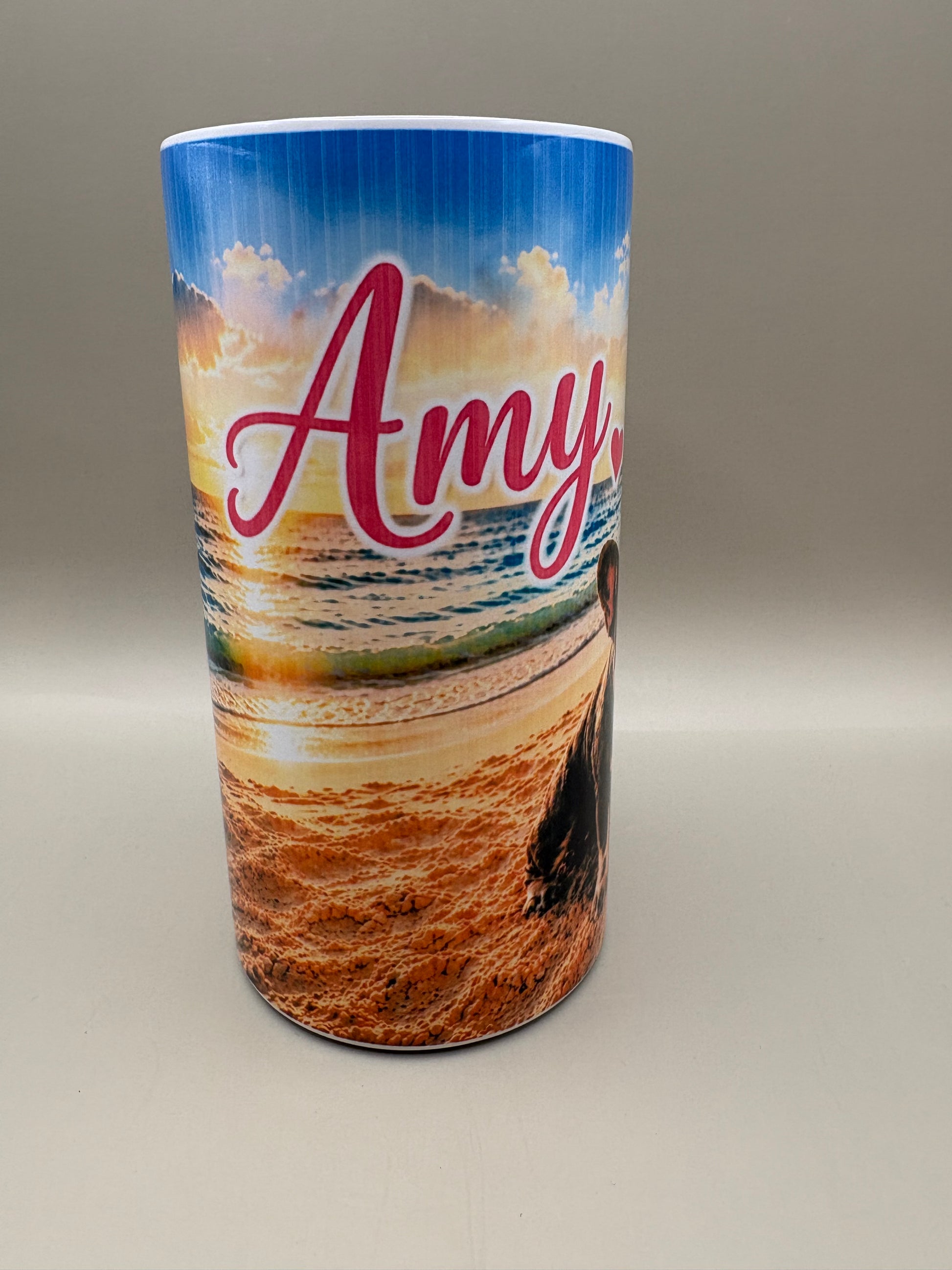 Custom 16 oz stainless steel can cooler party cup with full-color sublimation design, 