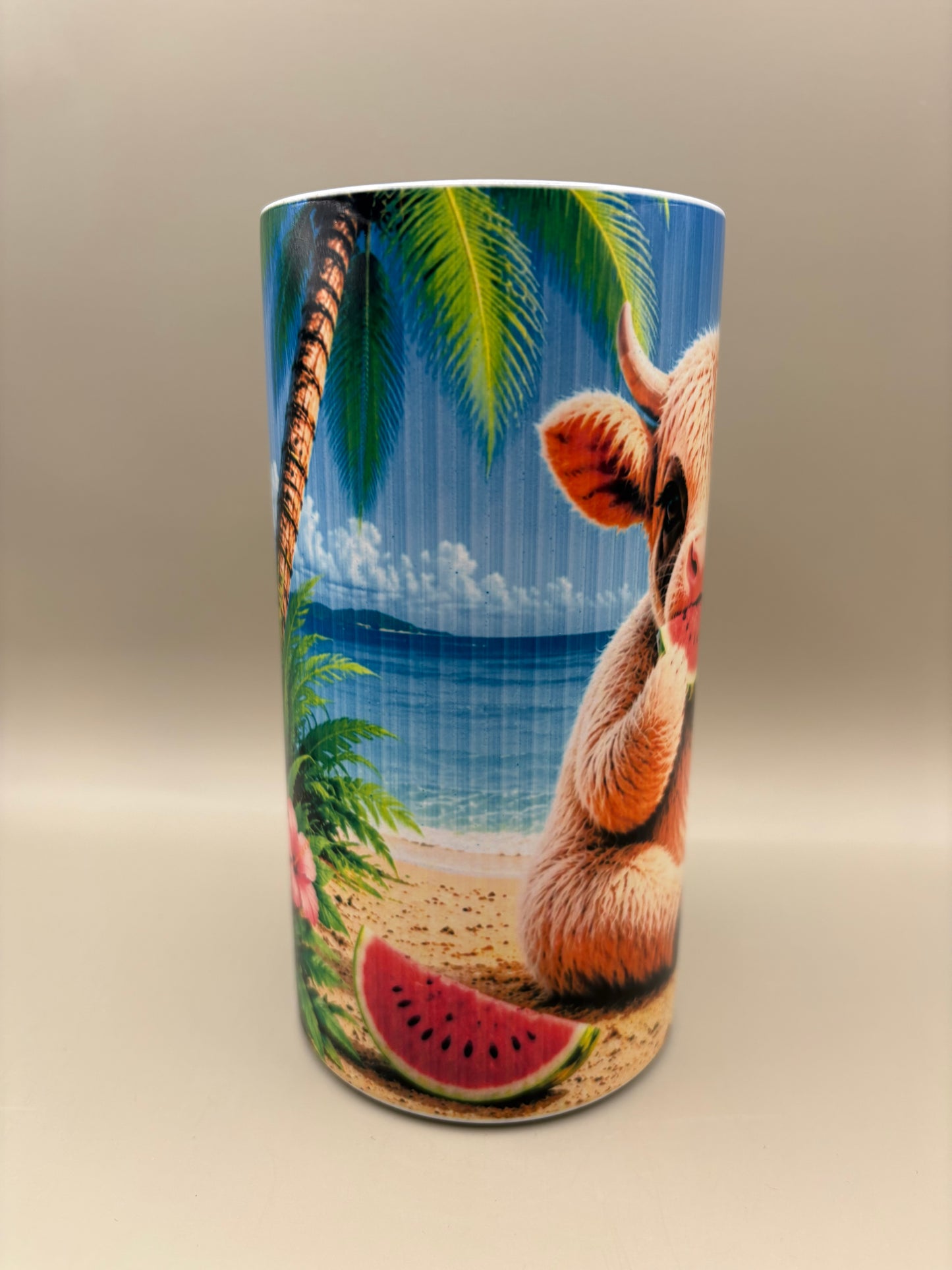 Custom 16 oz stainless steel can cooler party cup with full-color sublimation design, 
