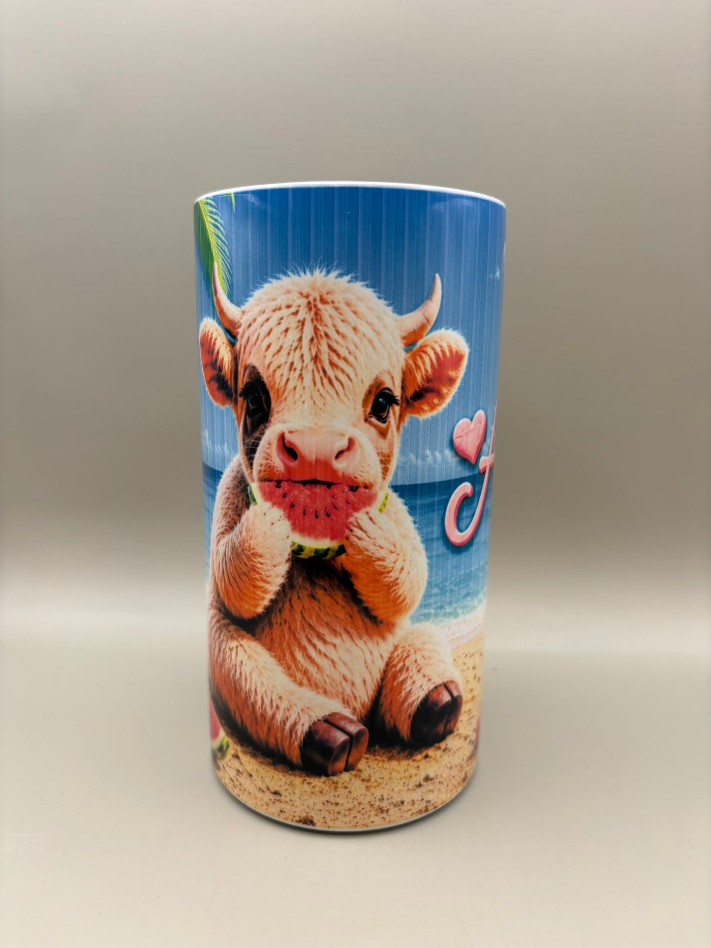 Custom 16 oz stainless steel can cooler party cup with full-color sublimation design, 