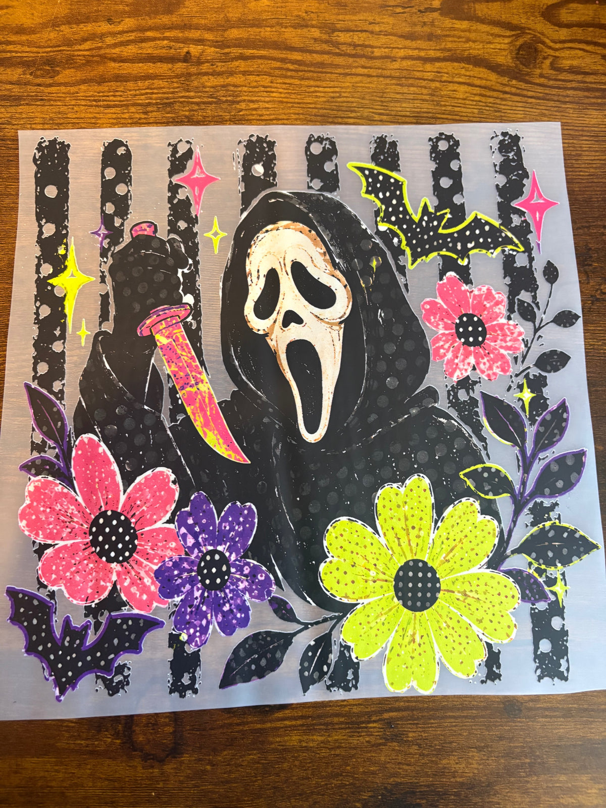 DTF GHOST FACE/ FLOWERS