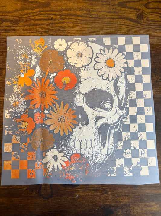 DTF SKULL AND FLOWERS