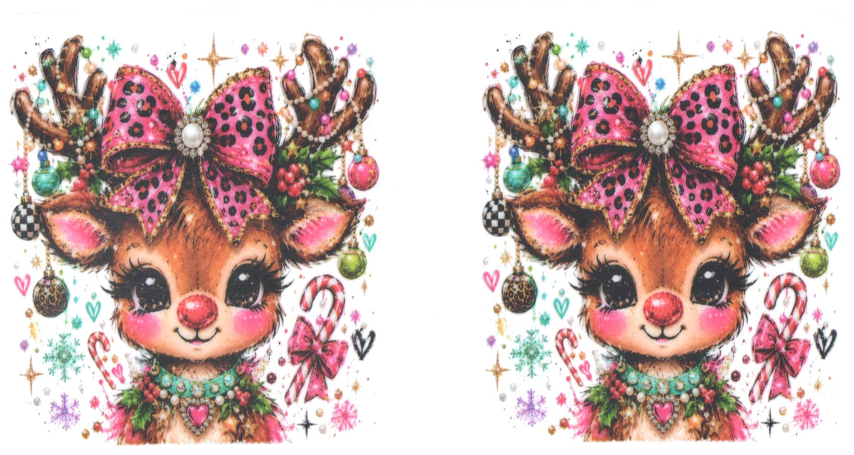 RIENDEER WITH PINK BOW