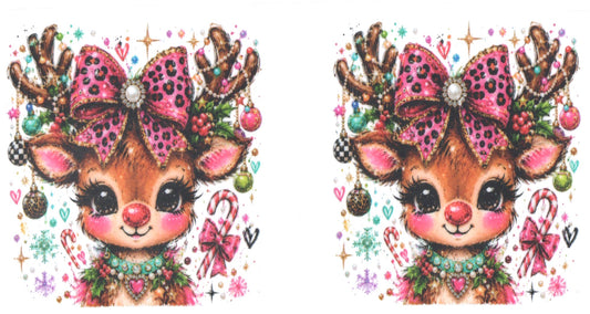 RIENDEER WITH PINK BOW