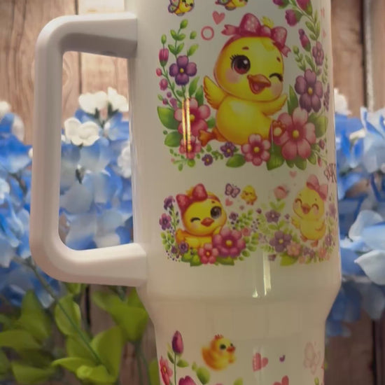 "Premade 40 oz stainless steel tumbler with sublimation design,